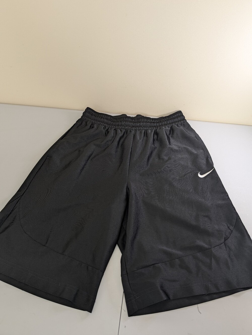 Nike Black Dri-FIT Athletic Shorts with White Swoosh B32